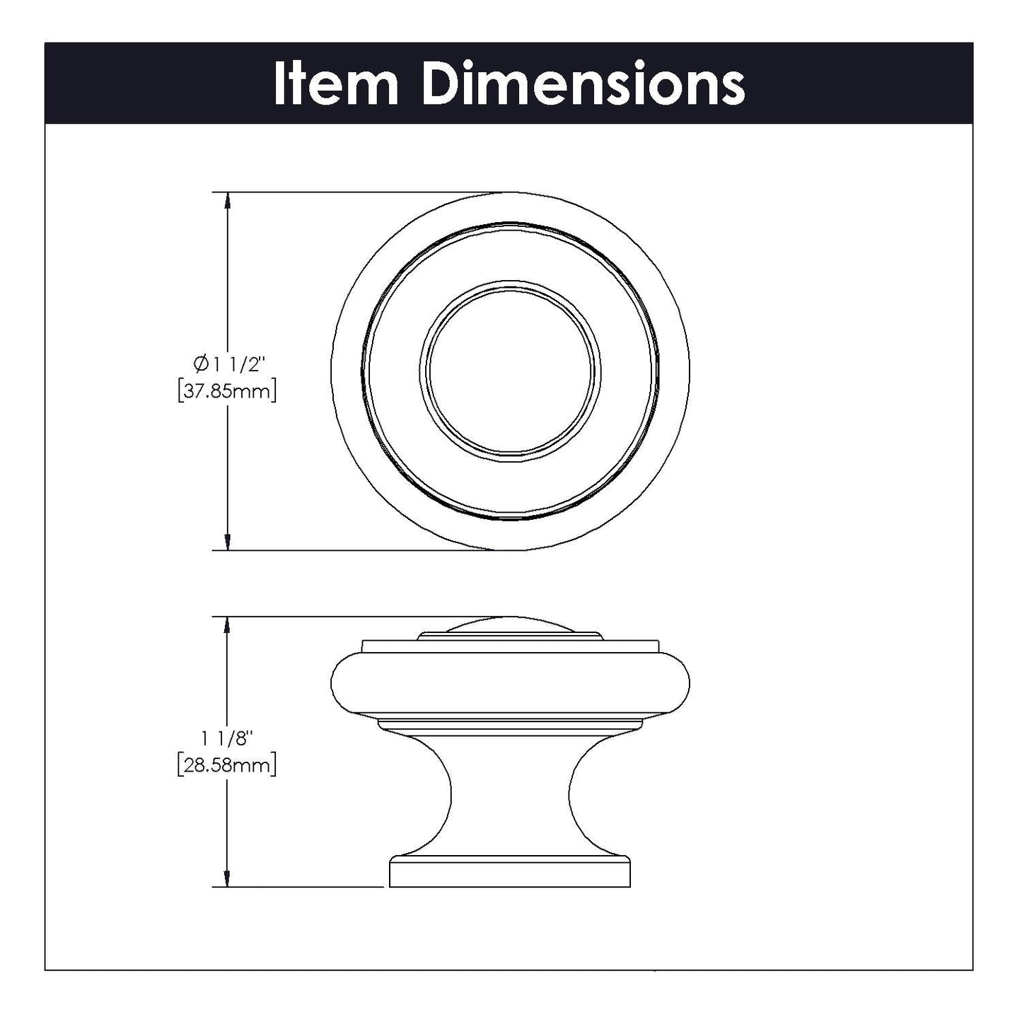 1-1/2 Inch Diameter Cottage Knob