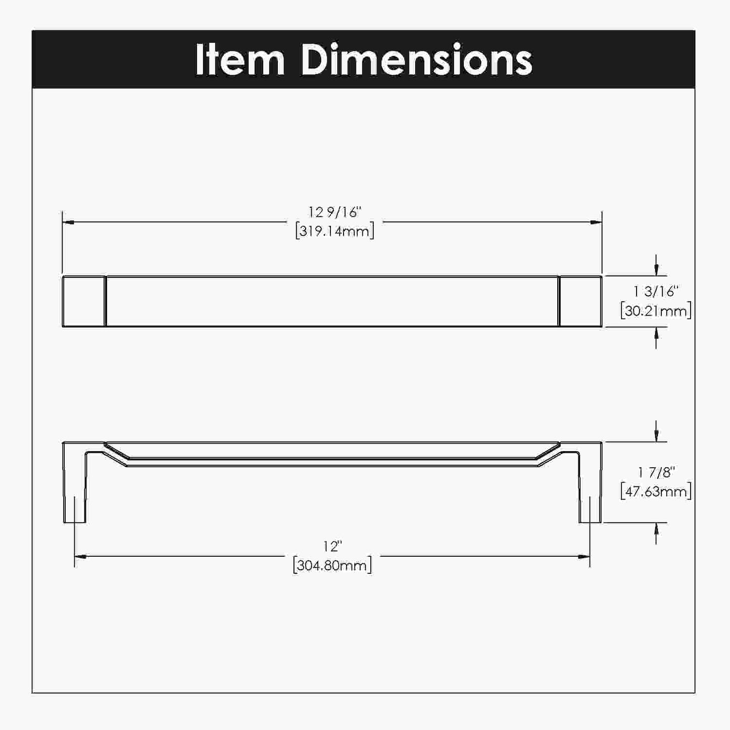 12 Inch Center to Center Fuse Appliance Pull
