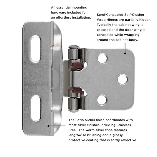Self-Closing Semi-Concealed Hinge