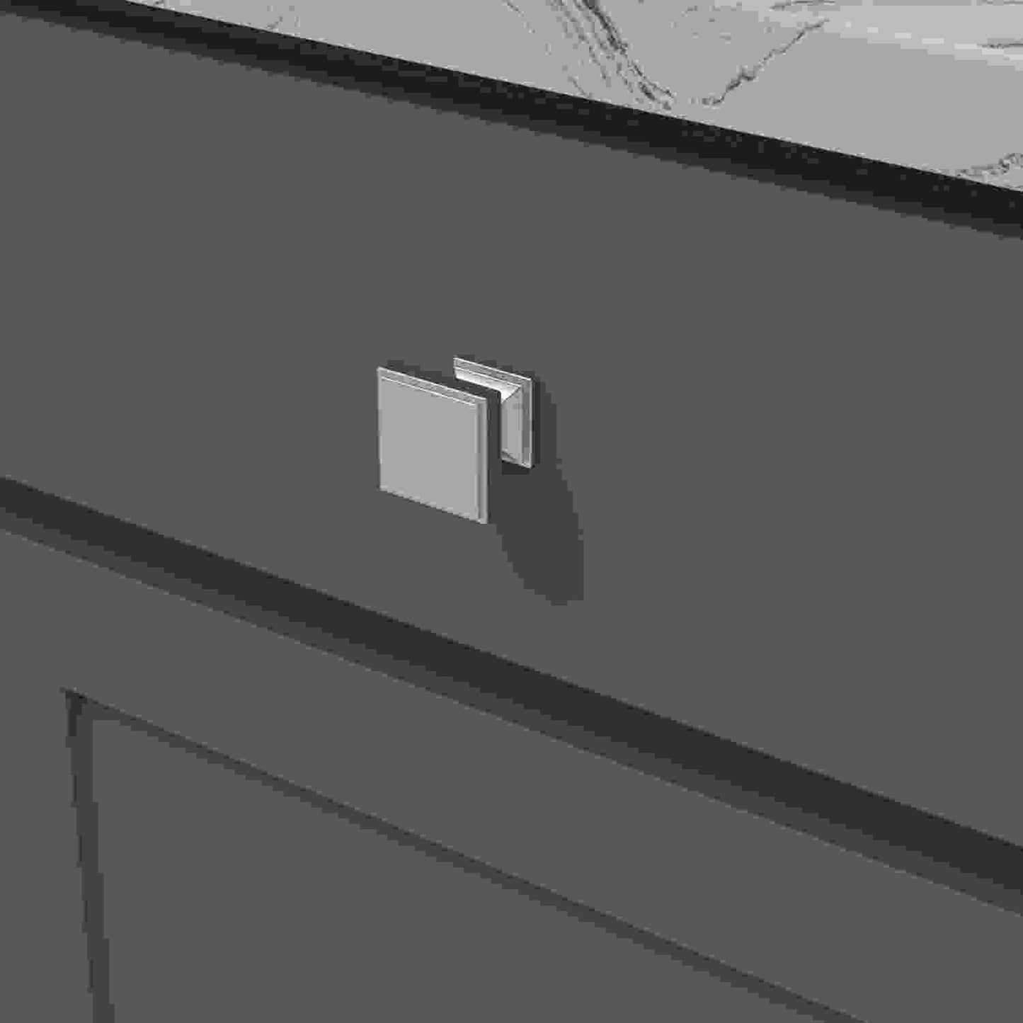 1-3/8 Inch Square Brownstone Square Knob