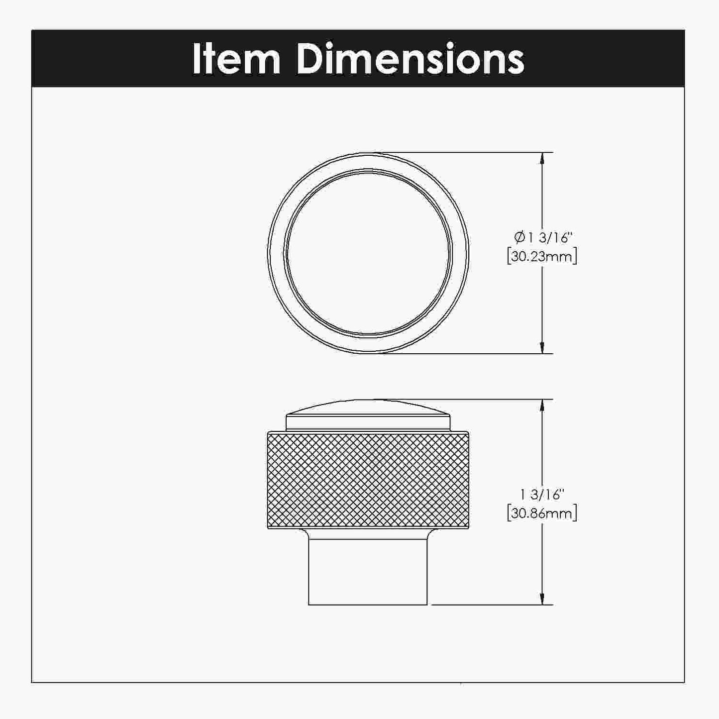 1-3/16 Inch Diameter Verge Round Knob