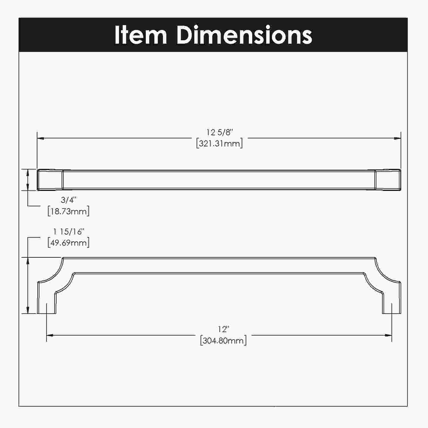 12 Inch Center to Center Monarch Appliance Pull