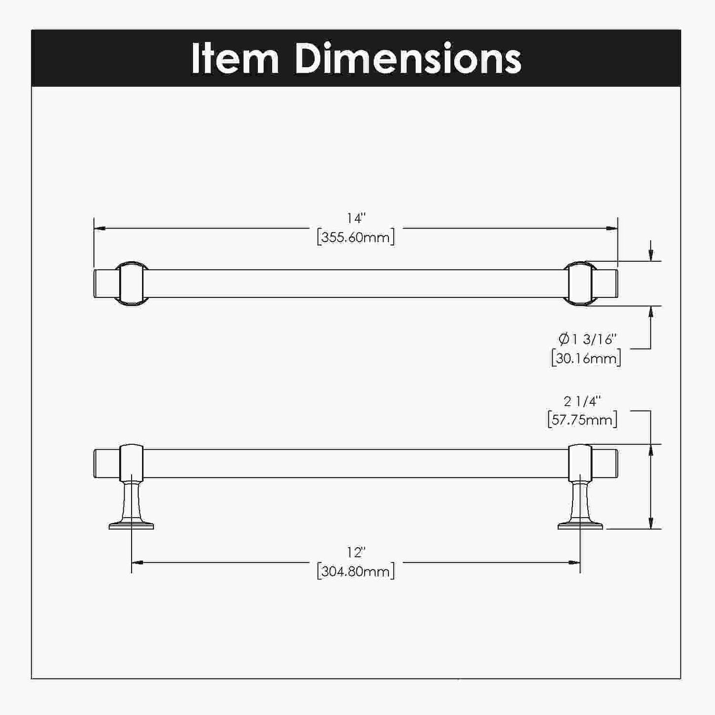 12 Inch Center to Center Ostia Appliance Pull