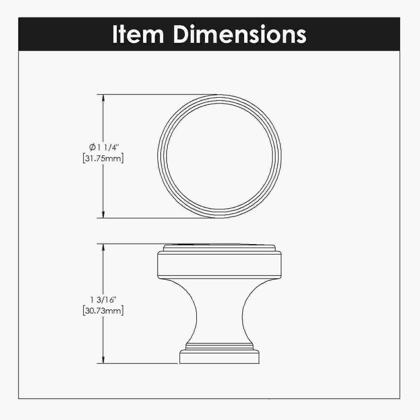 1-1/4 Inch Diameter Brownstone Round Knob
