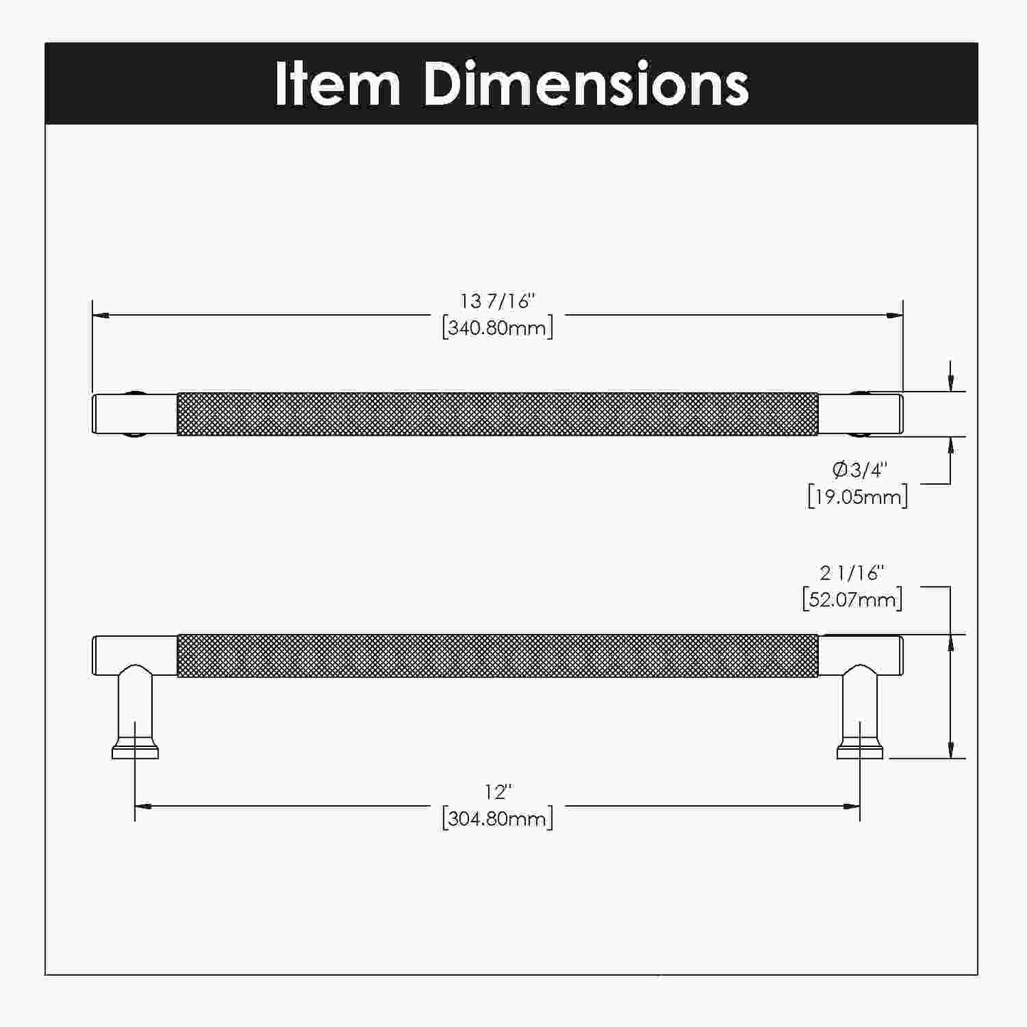 12 Inch Center to Center Verge Appliance Pull