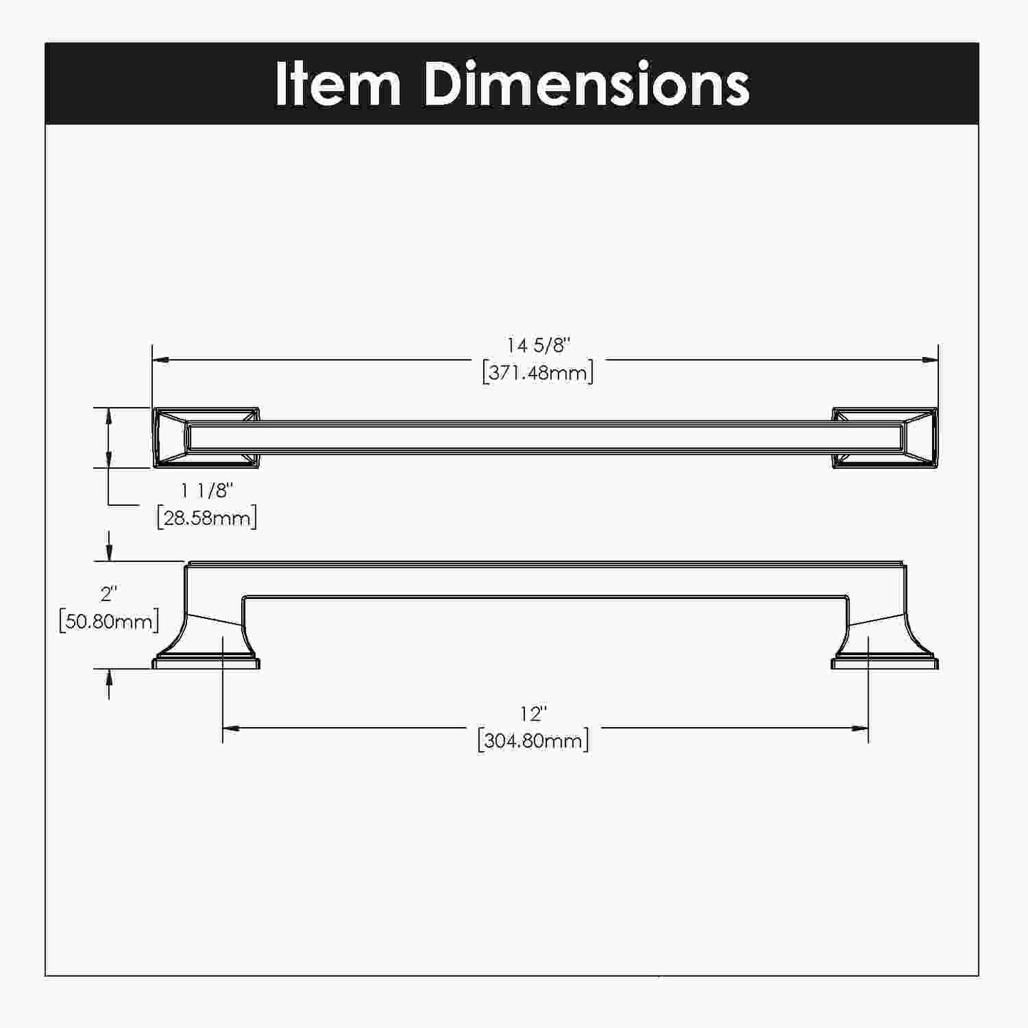 12 Inch Center to Center Brownstone Appliance Pull