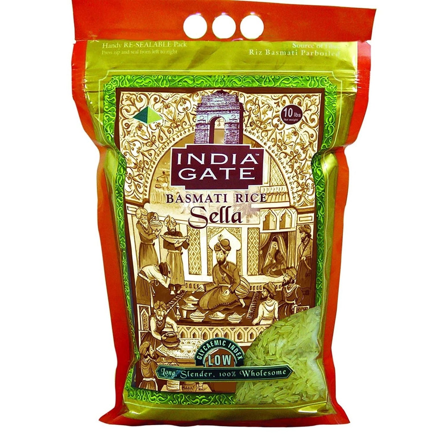 India Gate Parboiled Basmati Rice - Golden Sella, 10 Pound Bag