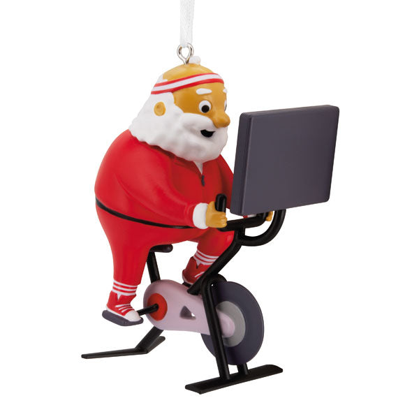 Shoebox I Believe Cycling Santa Ornament