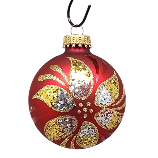 Krebs Value Glass Ornament 4 pack - Floral Burst