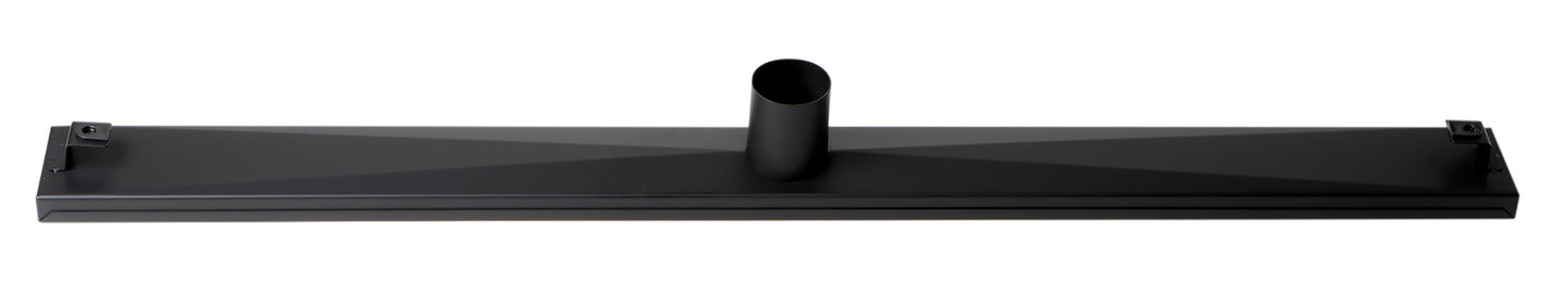 ALFI brand ABLD36C ABLD36C-BM 36" Black Matte Stainless Steel Linear Shower Drain with Groove Holes