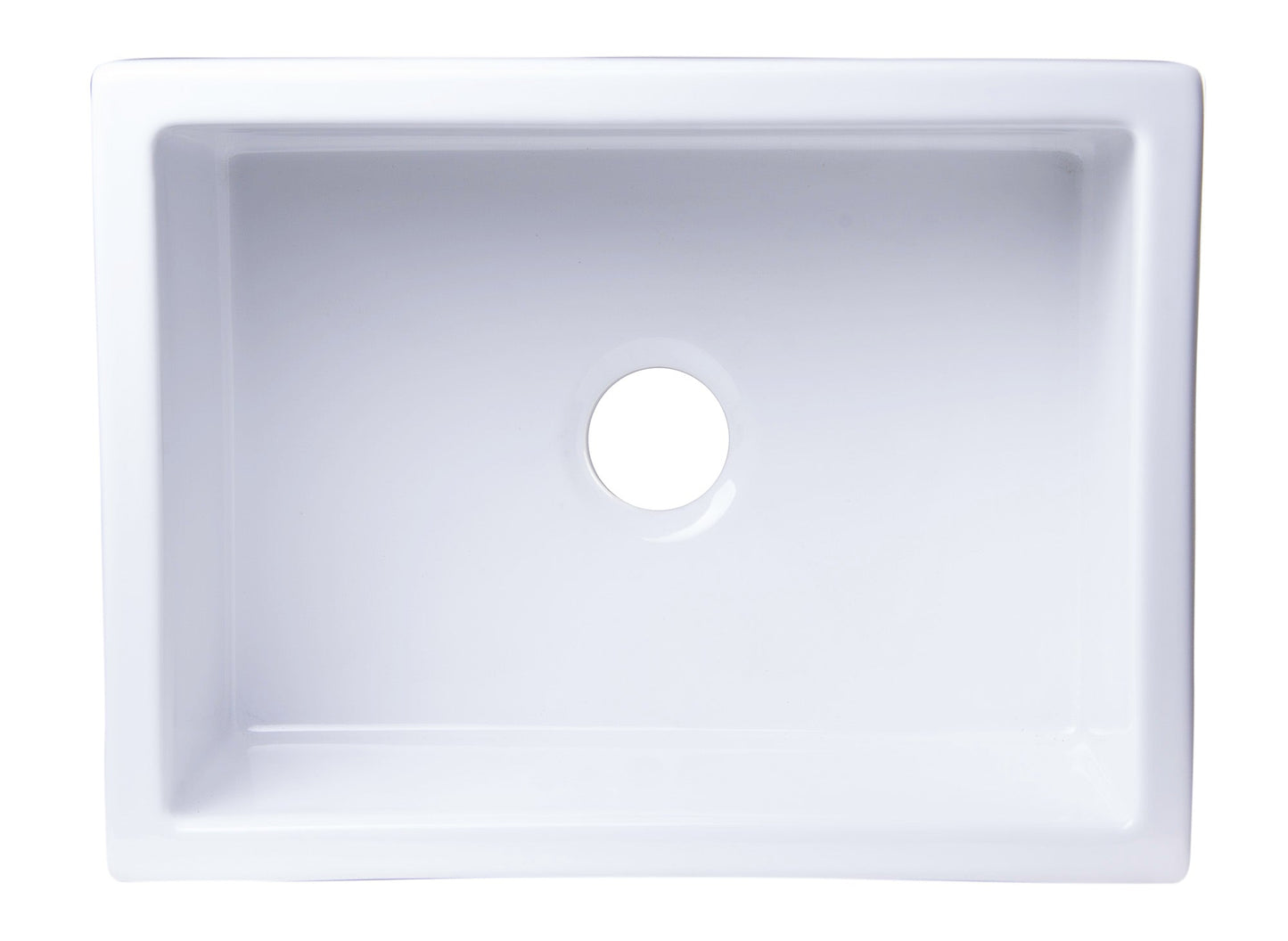 ALFI brand AB2418SB Smooth Thick Wall Fireclay Single Bowl Farm Sink