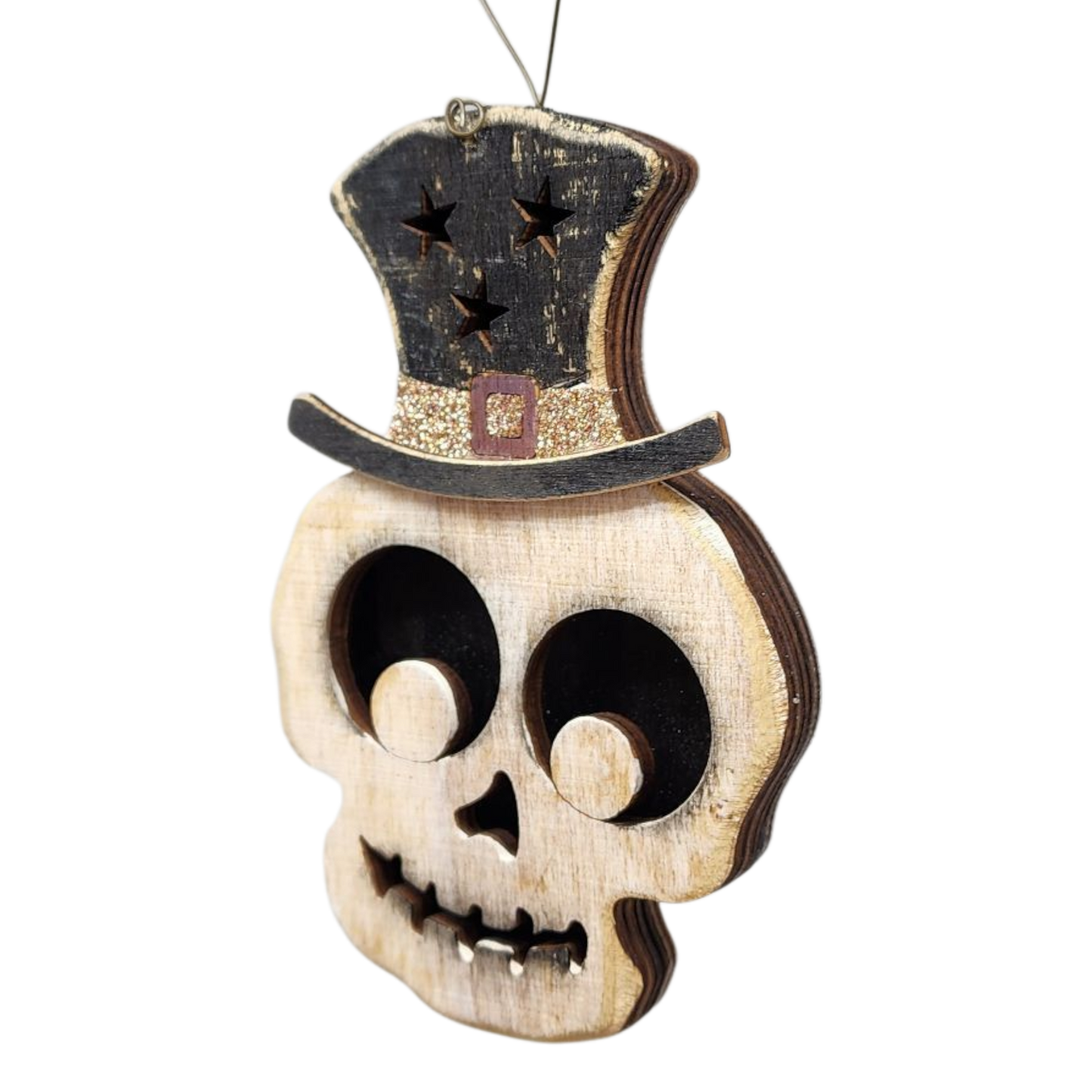Whimsical Skull Top Hat Ornament