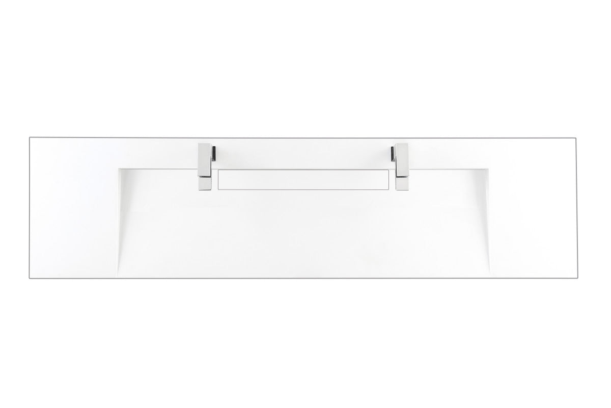 72" Double Top, Composite Stone, Glossy White Finish