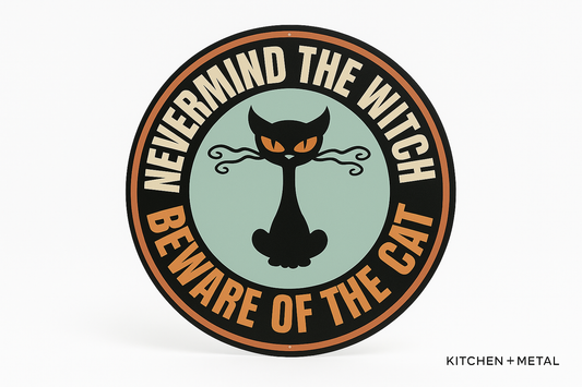 Kitchen + Metal Cat Witch Sign - Checkout Alternative
