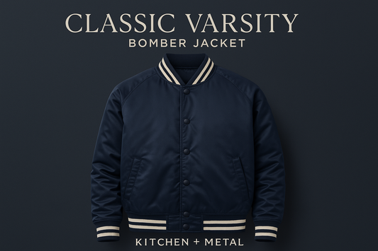 Kitchen + Metal Classic Varsity Bomber Jacket Graphic