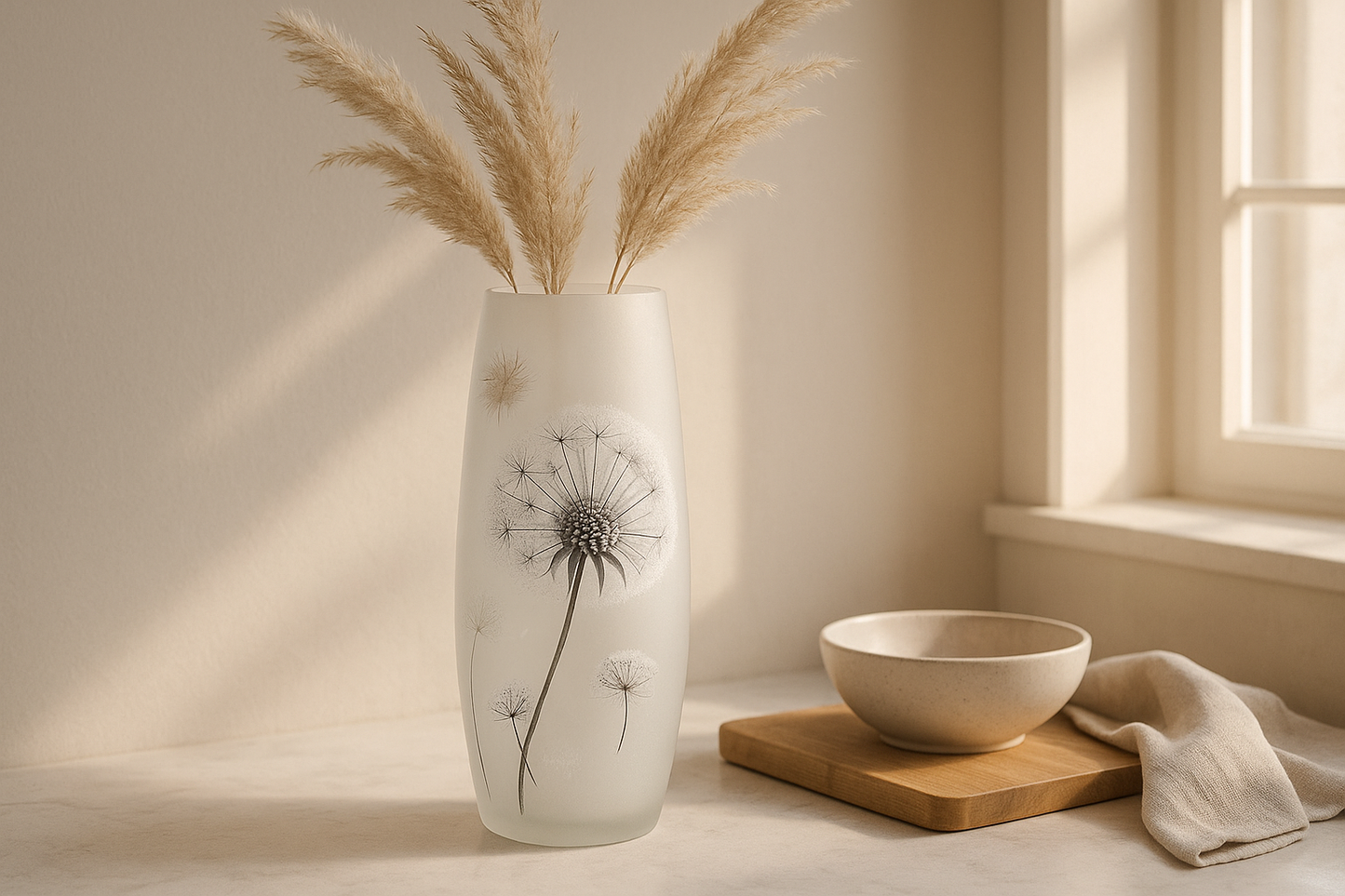 Kitchen + Metal Dandelion Vase Lifestyle Image