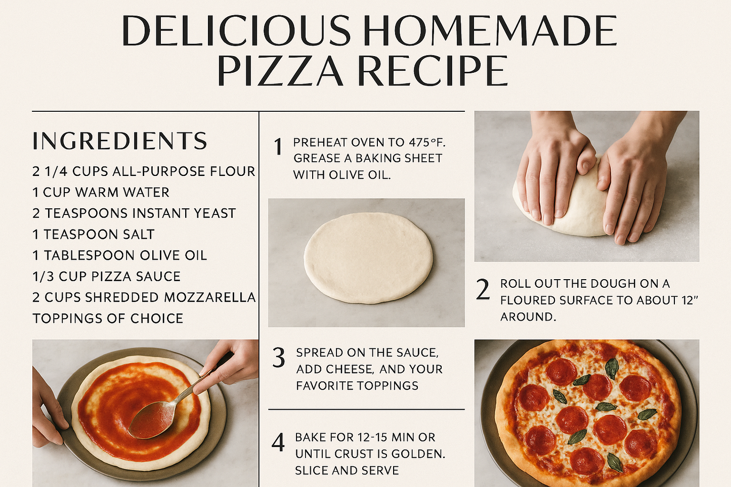 Delicious Homemade Pizza Recipe | Downloadable Recipes and Instructions | Kitchen + Metal
