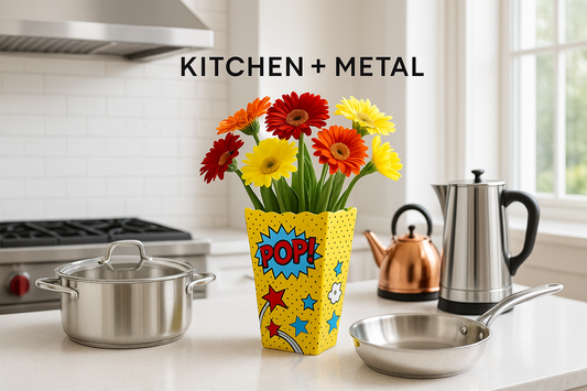 Kitchen + Metal Lifestyle with Pop Art Vase