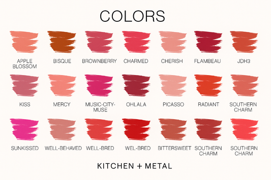 Kitchen + Metal Lipstick Color Chart
