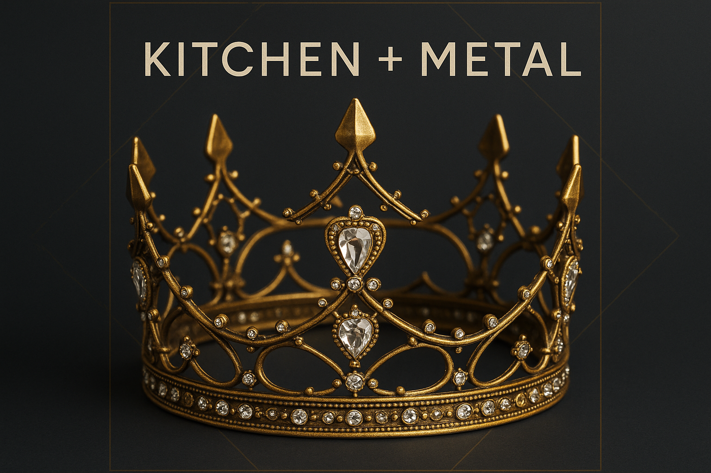 Kitchen + Metal ornate gold crown graphic