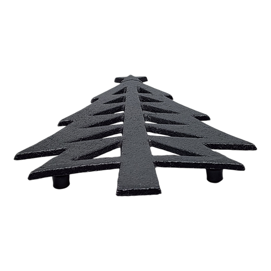 Cast Iron Matte Black Christmas Tree Trivet