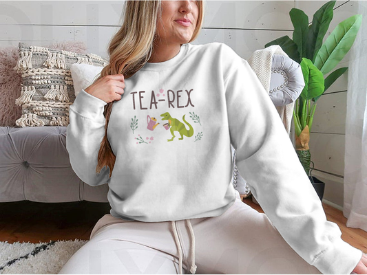 Dino Quote Tea Rex Tyrannosaurus With Cup And Kettle Lettering And