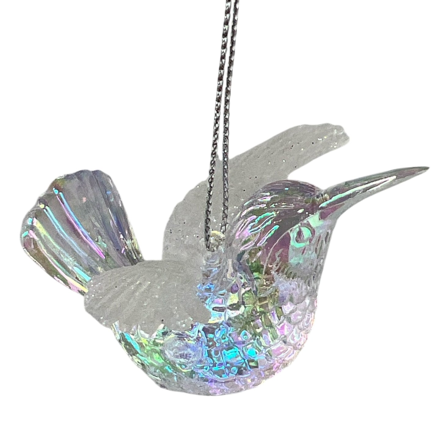 Clear Iridescent Humming Bird Ornament