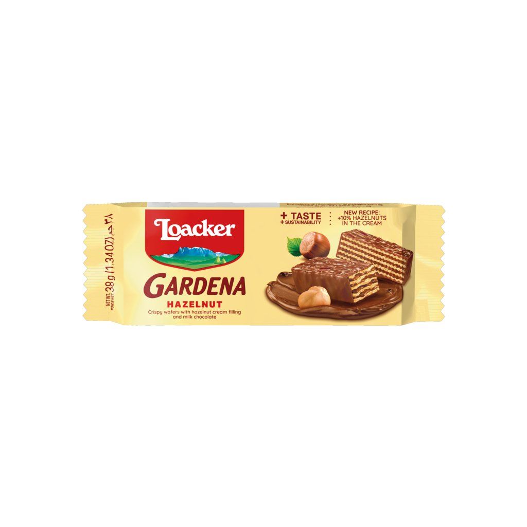 Loacker Gardena Hazelnut Chocolate Wafers - Family Size 15 Premium Wafer Fingers, 100% Italian Hazelnuts