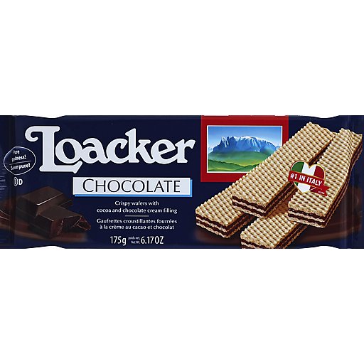 Loacker Classic Chocolate Wafer Cookies, Crispy Layers with Cocoa Cream, 175g (6.2oz) - Product of Italy