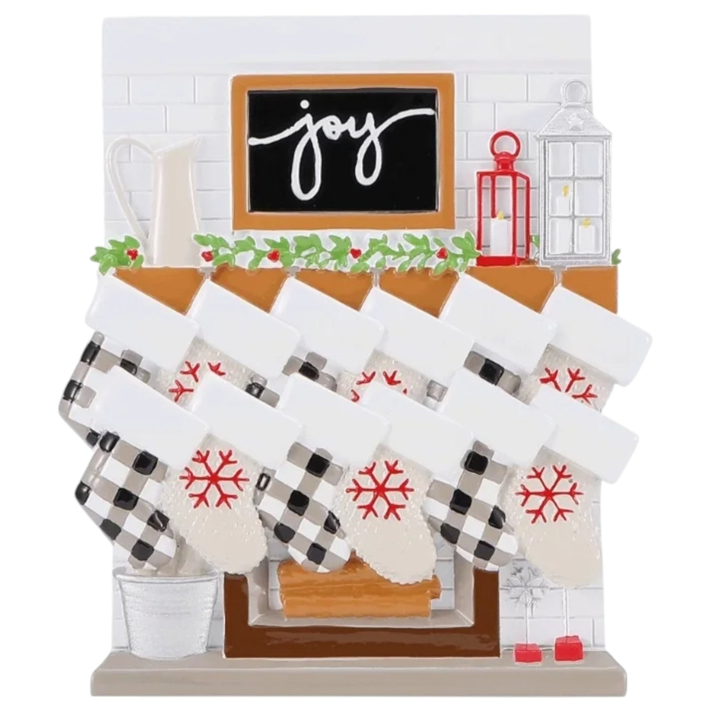 Fireplace Mantle Family of 12 Ornament