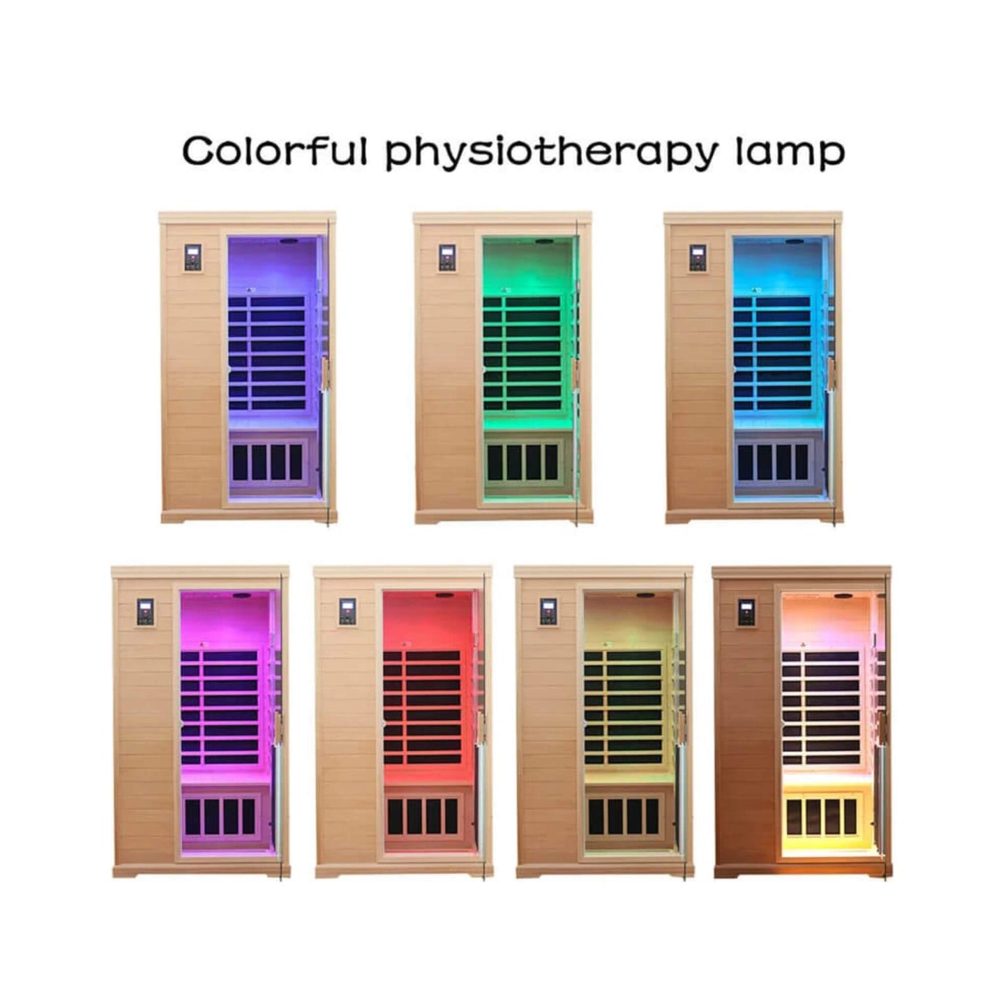 Luxury 2-Person Hemlock Wood FAR Infrared Sauna Room W/ Glass Door, 1750W (SAK81525)