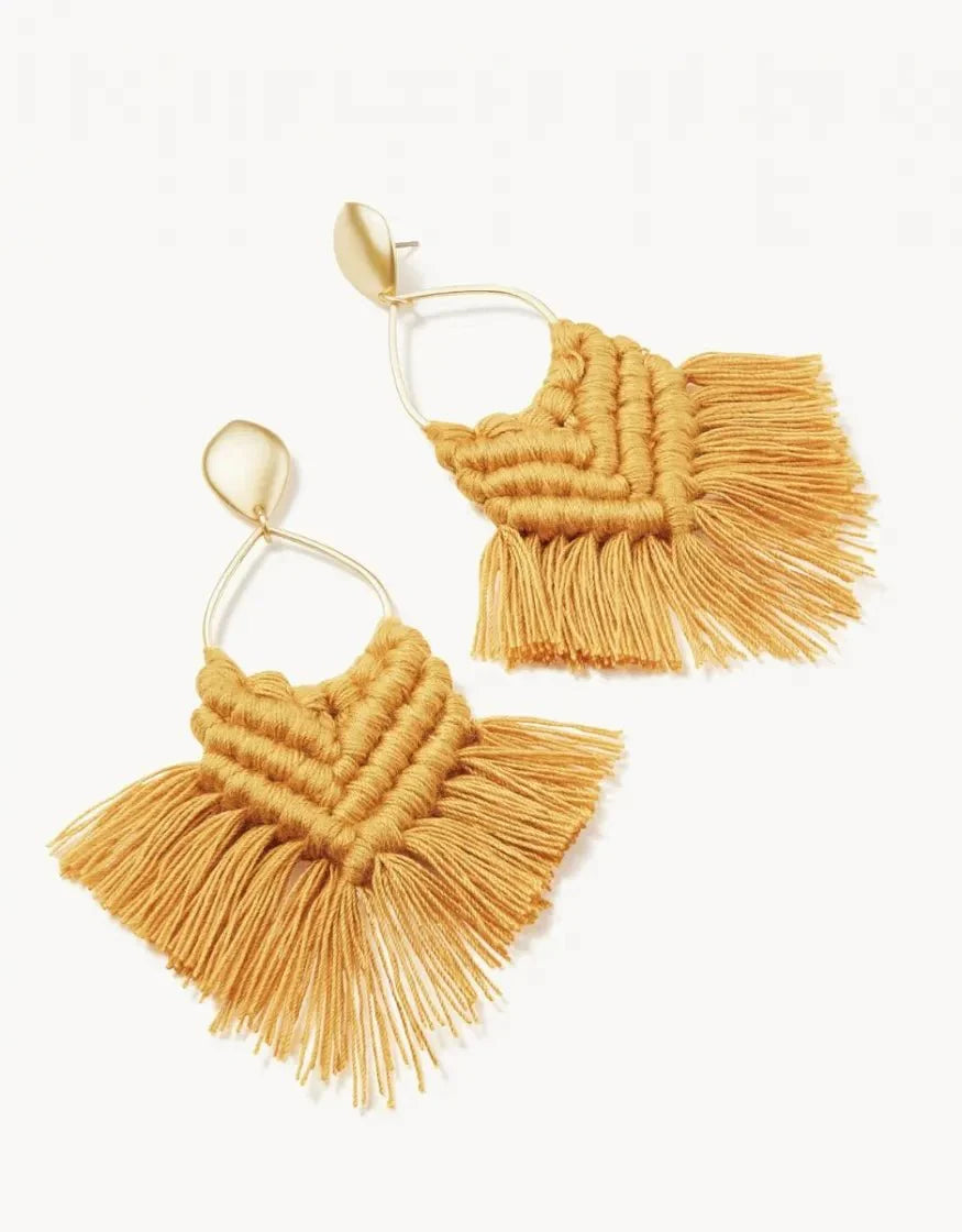Macrame Earrings - Goldenrod