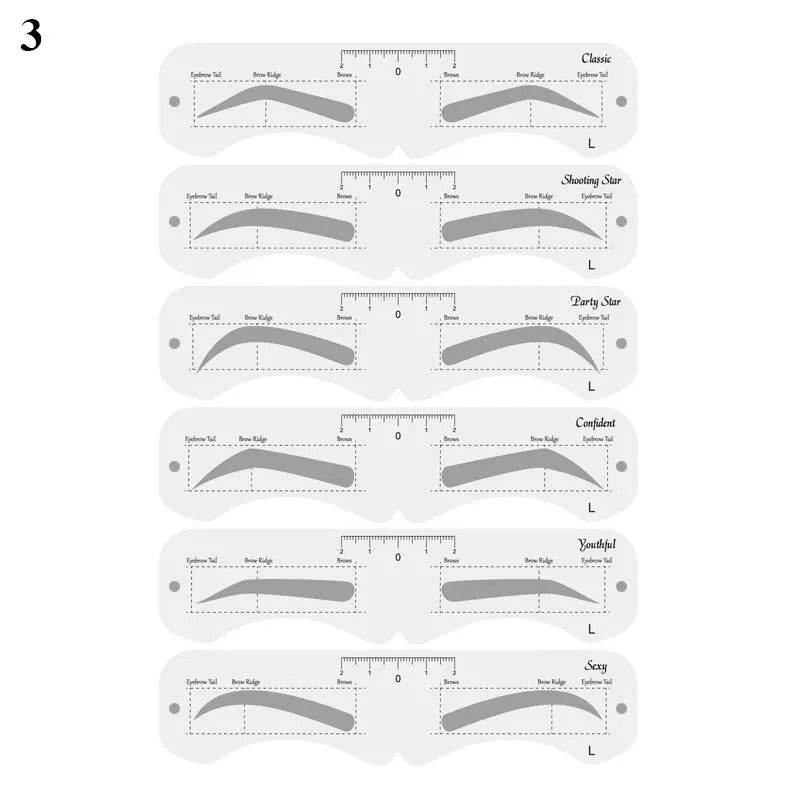 Reusable Eyebrow Stencil Kit – Brow Shaping & Styling Guide with Soft Ruler | Makeup Tool for Precise Grooming & Definition