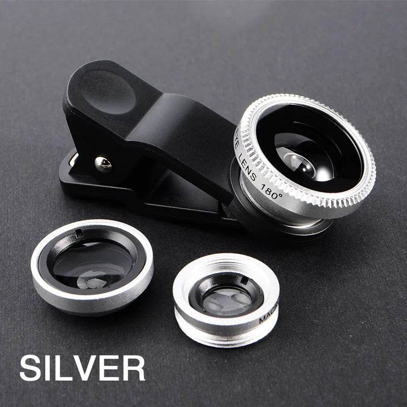 3-in-1 Smartphone Camera Lens Kit with Fisheye and Wide Angle