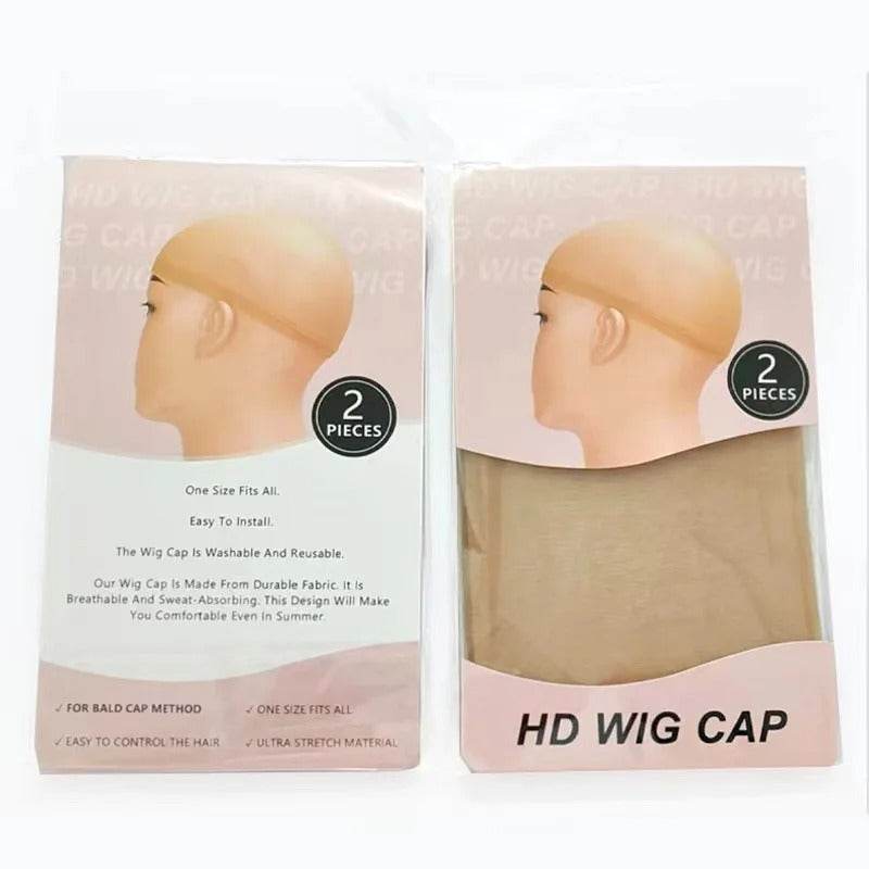 2PCS HD Transparent Wig Caps – Light Brown Nylon Lace Front for Women & Men