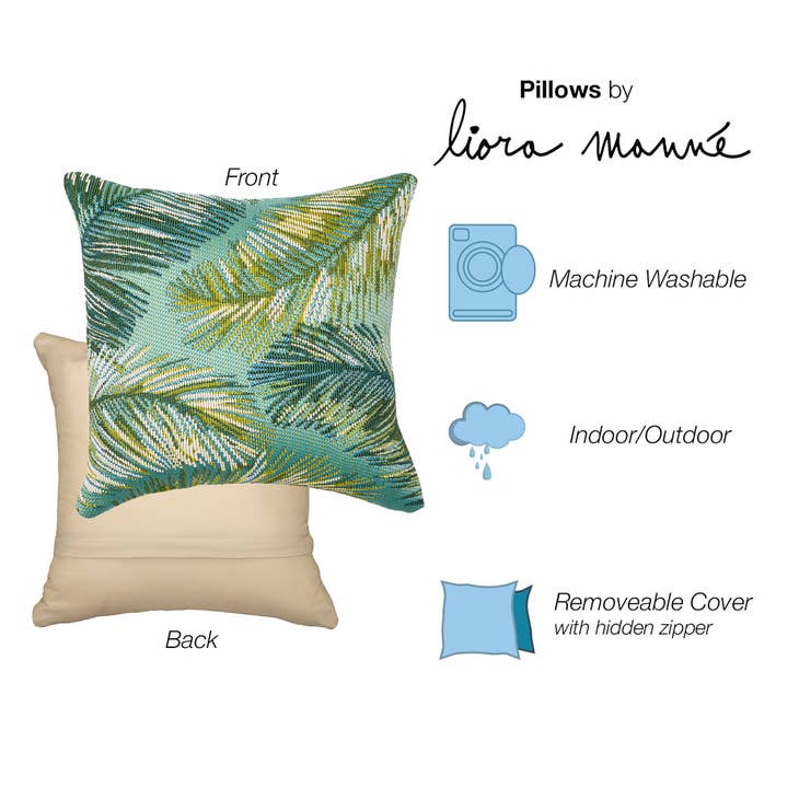 Marina Palm Border Indoor/Outdoor Pillow 18" x 18"
