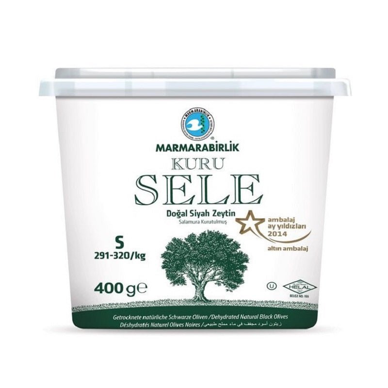 Marmarabirlik Mediterranean Black Olives Kuru Sele - Premium Quality 1-Pack