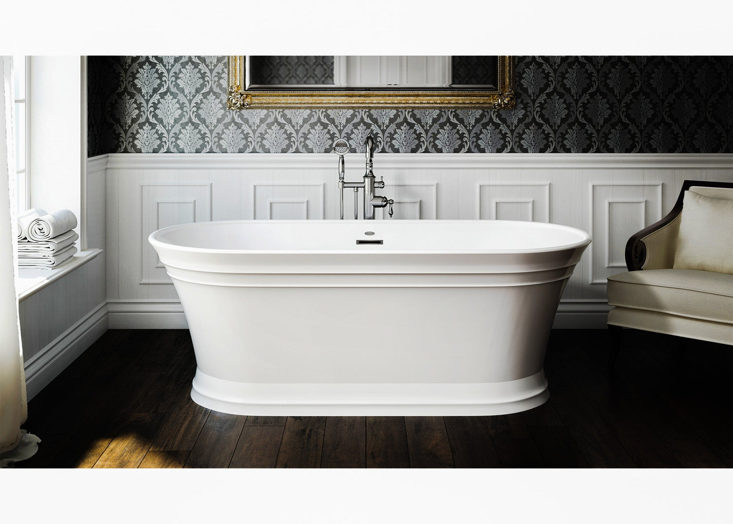 87PW136 Faucets-Floor Mount Tub Filler