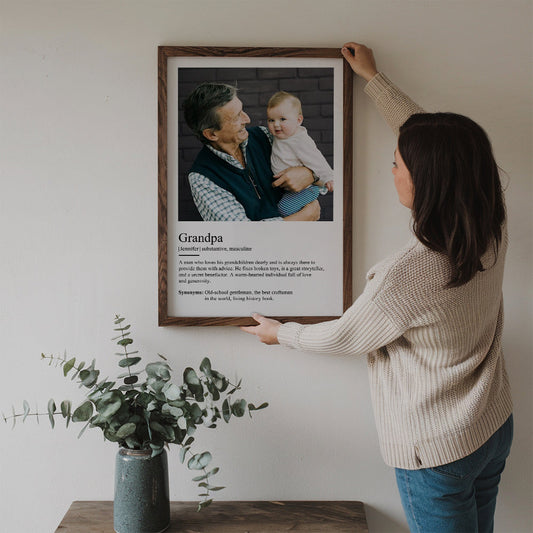 Custom Photo Grandpa Definition - Personalized Poster/Canvas - Father's Day Gift For Grandpa, Grandfather