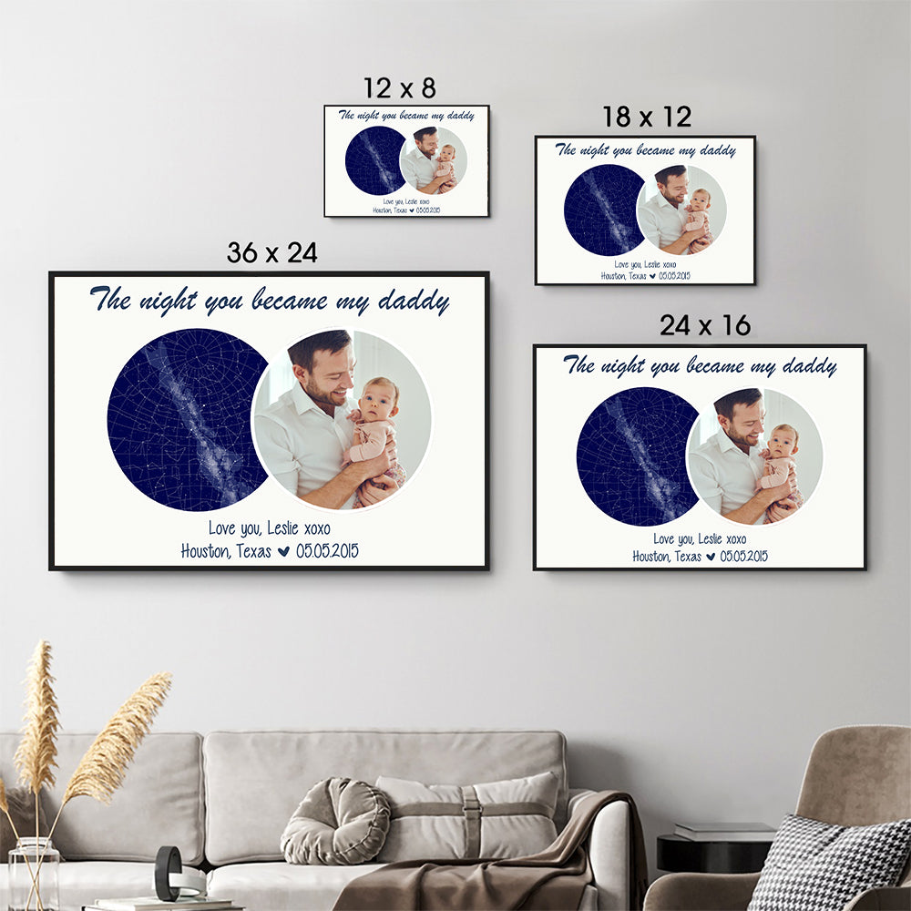 Custom Photo The Night You Became My Daddy - Personalized Poster/Canvas - New Dad Gift From Wife, First Father's Day