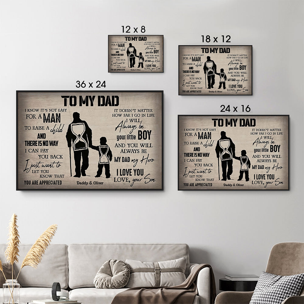 To My Dad From Son - Personalized Poster/Canvas - Father's Day Gift, Birthday Gift For Dad, Daddy