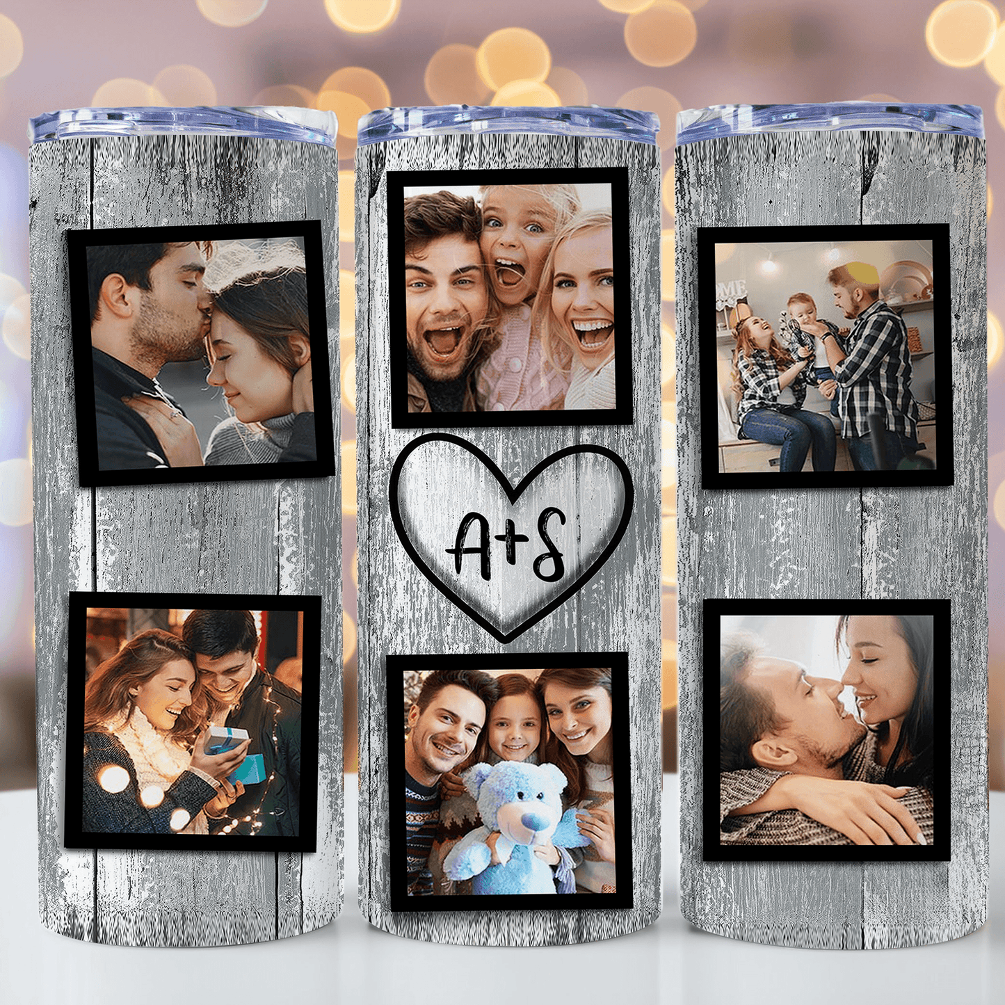 Custom Photo Collage Tumbler - Personalized Custom 20oz Skinny Tumbler Cup - Birthday, Loving, Funny Gift For Couples, Anniversary, Husband, Wife, Girlfriend, Boyfriend, Family, Her/Him