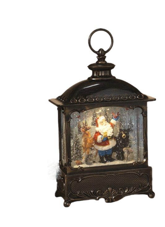 Enchanted Santa Snow Globe Lantern -