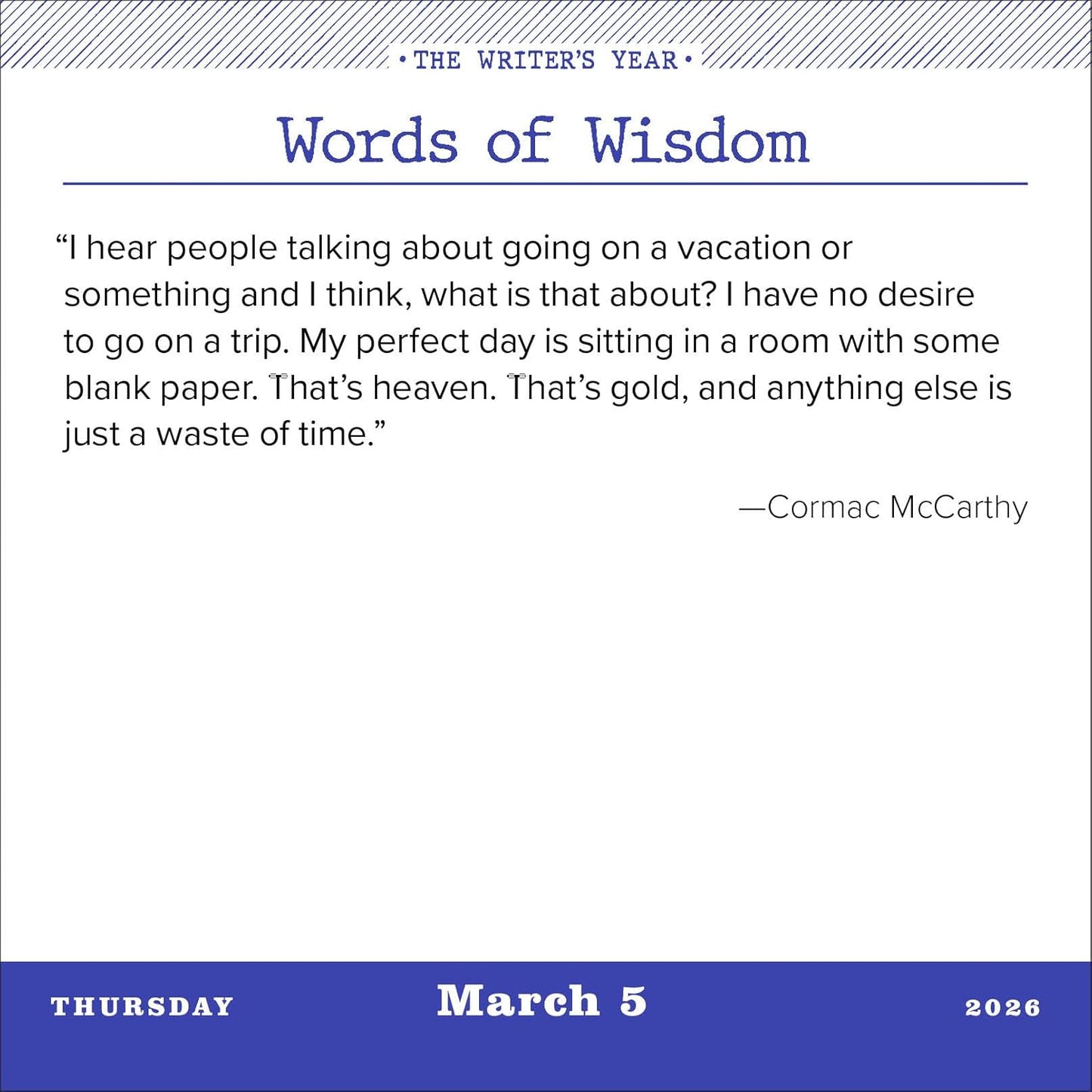 The Writer's Year Page-A-Day Calendar 2026: 365 Days of Inspiration, Prompts, and Quotes