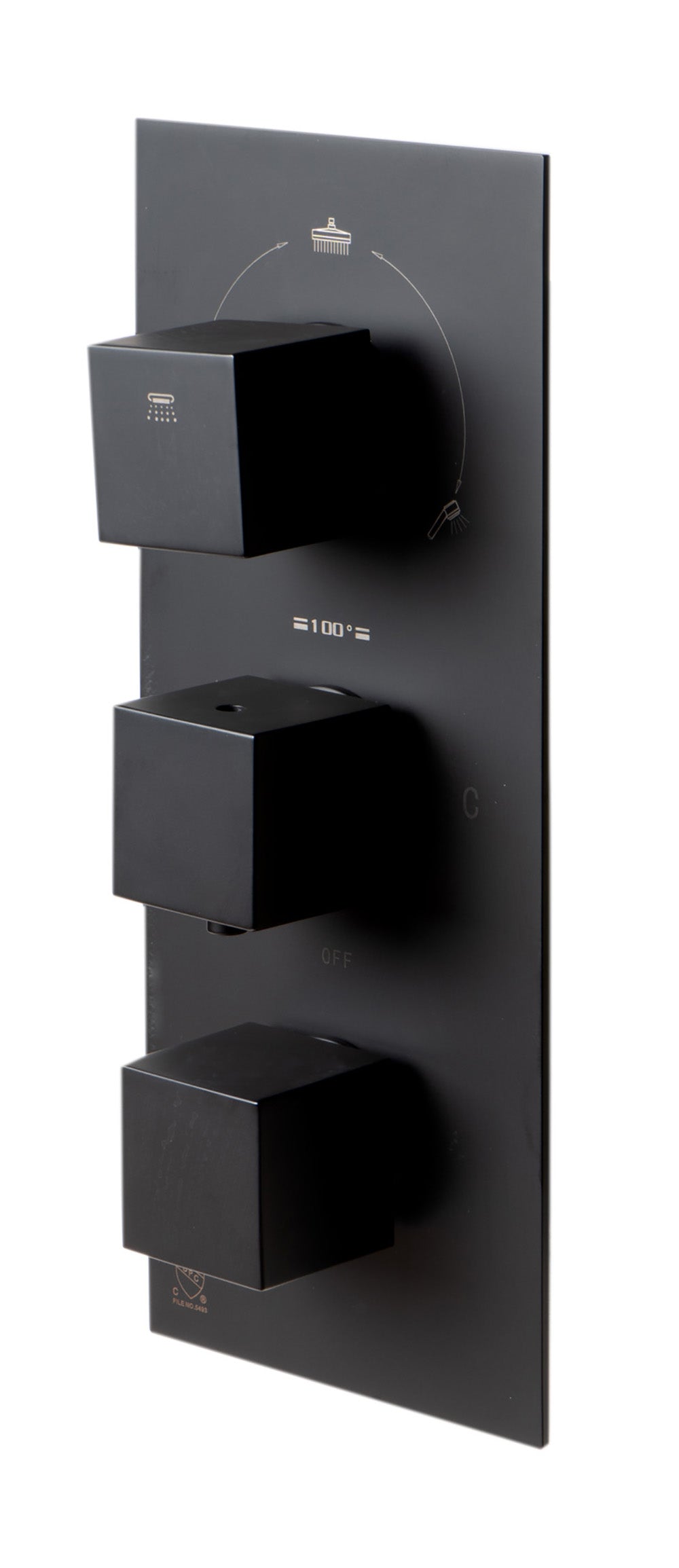 ALFI brand AB2801 3-Way Thermostatic Valve Shower Mixer Square Knobs