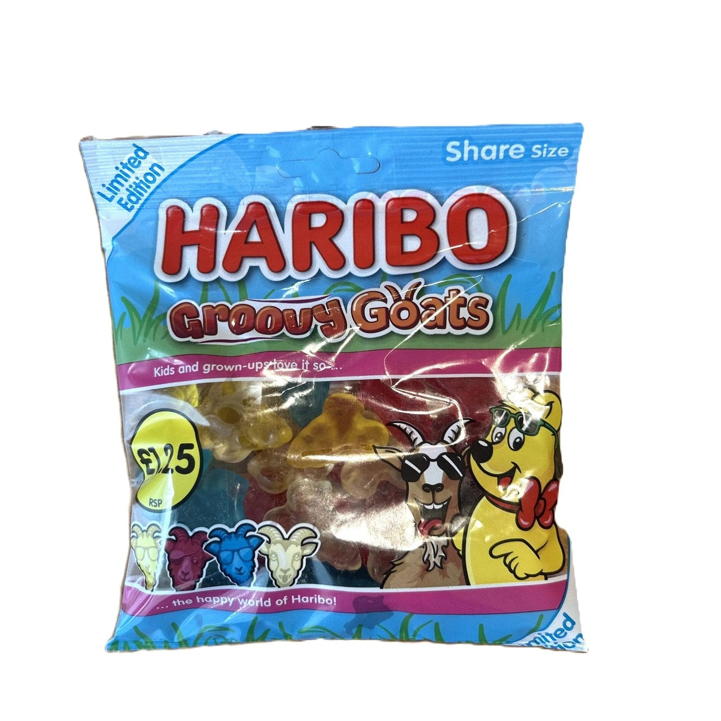 Haribo Groovy Goats – Funky Fruit Gummies 160 g Bag (UK Limited Edition)