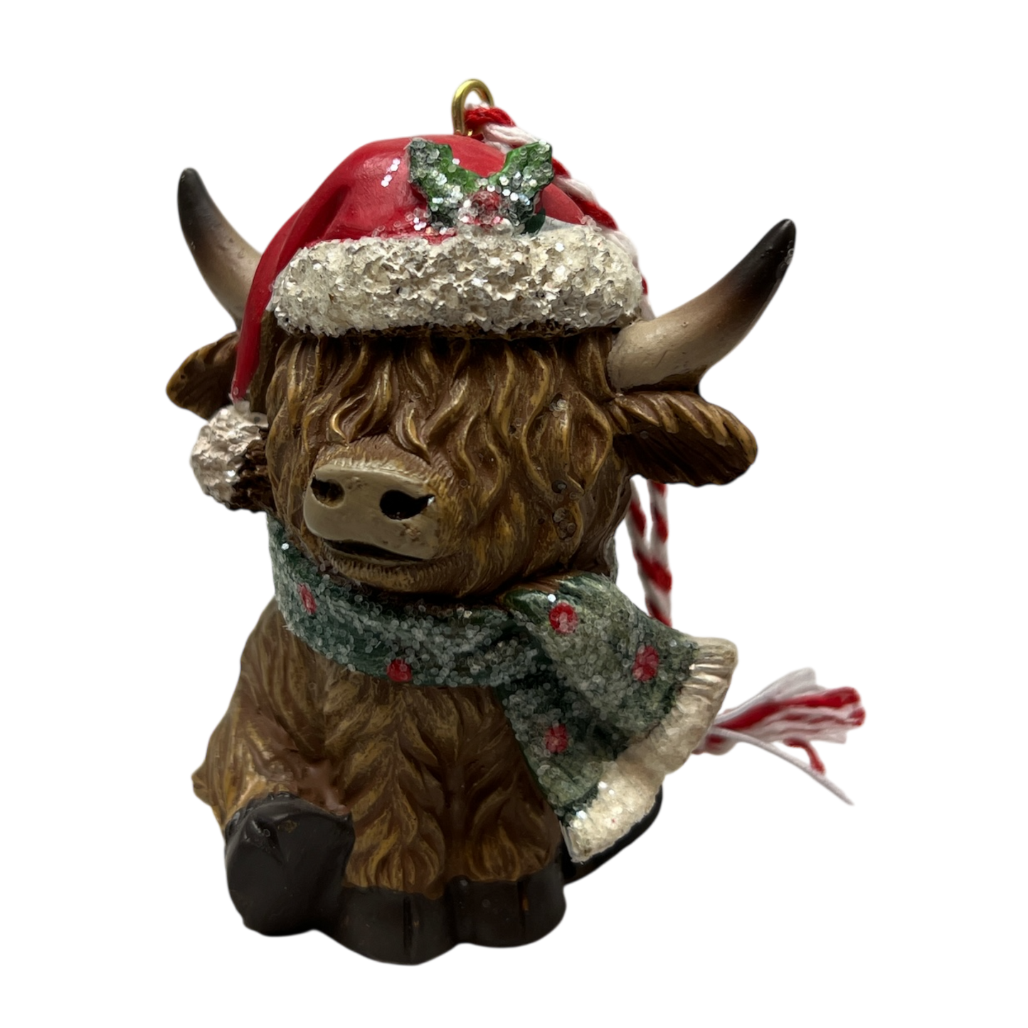 Cheerful Charlie Highland Cow Christmas Ornament