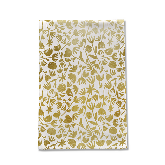 Gold Ink Floral Tea Towel | Kitchen + Metal