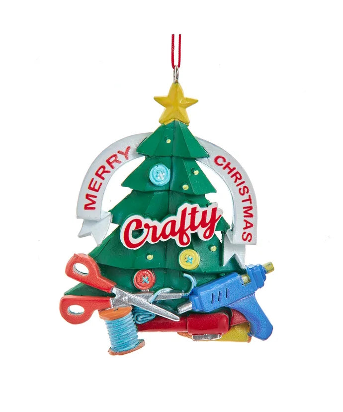 Merry Christmas Crafty Tree Ornament | Kitchen + Metal