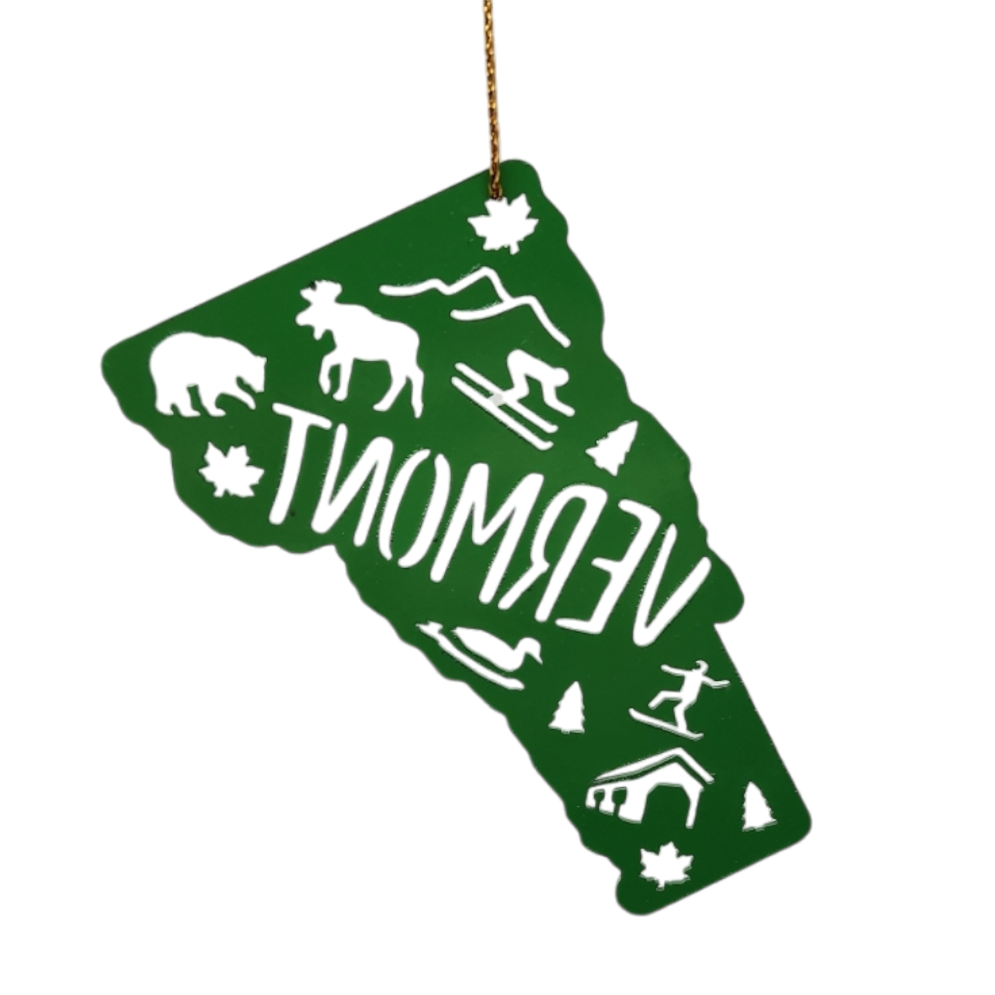 Cutout Metal Vermont Ornament